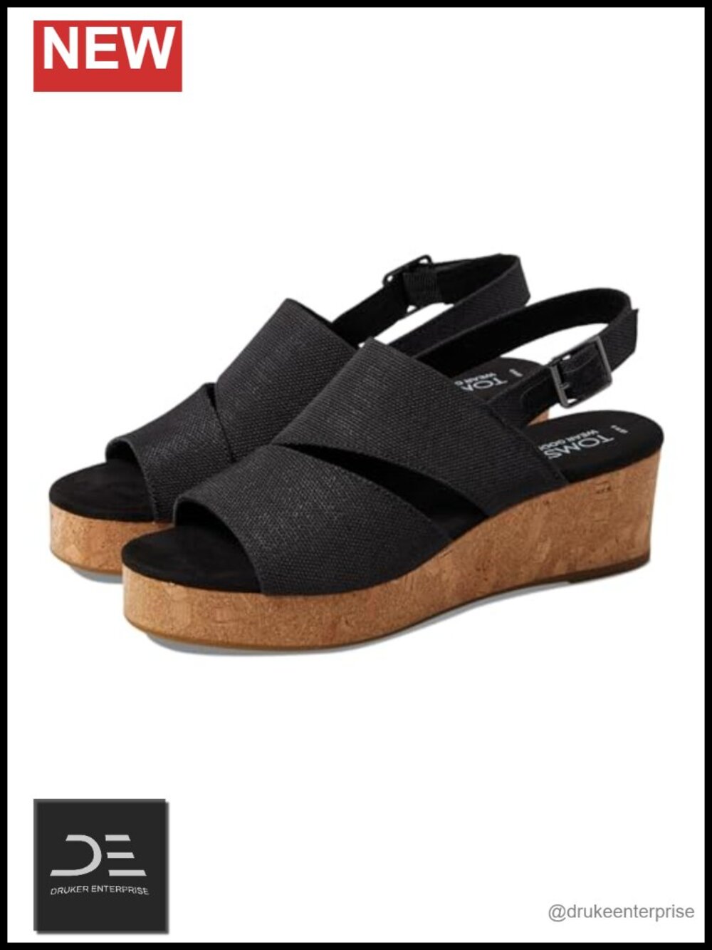 TOMS Claudine Slingback Platform Wedge Sandals with Adjustable Buckle